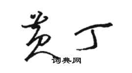 駱恆光黃丁草書個性簽名怎么寫