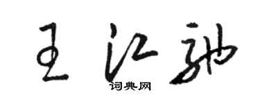 駱恆光王江弛草書個性簽名怎么寫