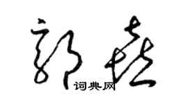 梁錦英郭喜草書個性簽名怎么寫