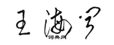 駱恆光王海聞草書個性簽名怎么寫