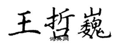 丁謙王哲巍楷書個性簽名怎么寫
