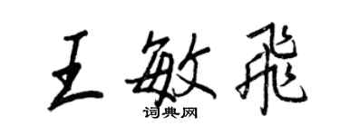 王正良王敏飛行書個性簽名怎么寫