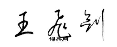 梁錦英王飛劍草書個性簽名怎么寫