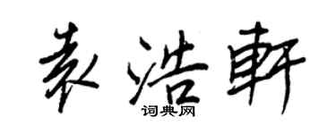 王正良袁浩軒行書個性簽名怎么寫