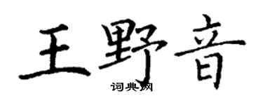 丁謙王野音楷書個性簽名怎么寫