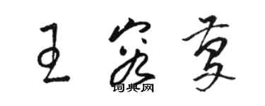 駱恆光王容慶草書個性簽名怎么寫