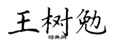 丁謙王樹勉楷書個性簽名怎么寫