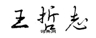 曾慶福王哲志行書個性簽名怎么寫