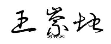 曾慶福王崇地草書個性簽名怎么寫