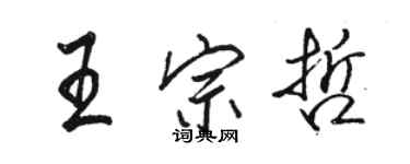 駱恆光王宗哲行書個性簽名怎么寫