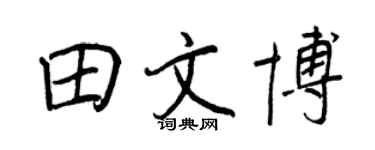 王正良田文博行書個性簽名怎么寫