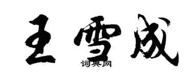 胡問遂王雪成行書個性簽名怎么寫