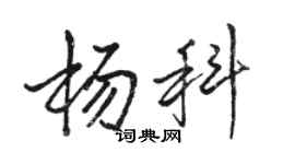 駱恆光楊科行書個性簽名怎么寫