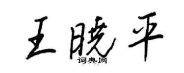 王正良王曉平行書個性簽名怎么寫