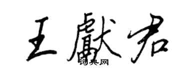 王正良王獻君行書個性簽名怎么寫