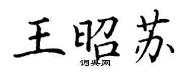 丁謙王昭蘇楷書個性簽名怎么寫