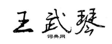 曾慶福王武琴行書個性簽名怎么寫