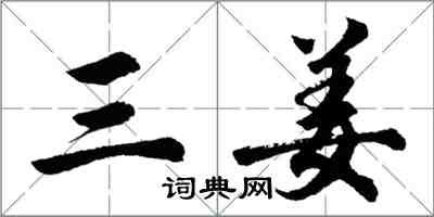 胡問遂三姜行書怎么寫