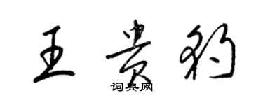 梁錦英王貴豹草書個性簽名怎么寫