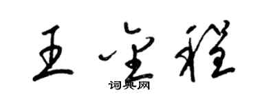 梁錦英王金程草書個性簽名怎么寫
