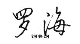 駱恆光羅海行書個性簽名怎么寫