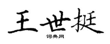 丁謙王世挺楷書個性簽名怎么寫