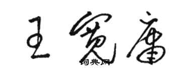 駱恆光王寬庸草書個性簽名怎么寫