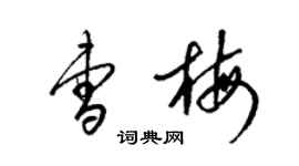 梁錦英曹梅草書個性簽名怎么寫