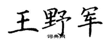 丁謙王野軍楷書個性簽名怎么寫