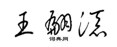 梁錦英王翩添草書個性簽名怎么寫