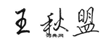 駱恆光王秋盟行書個性簽名怎么寫