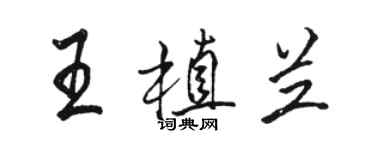 駱恆光王植蘭行書個性簽名怎么寫