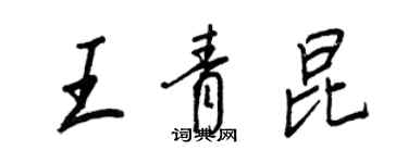 王正良王青昆行書個性簽名怎么寫