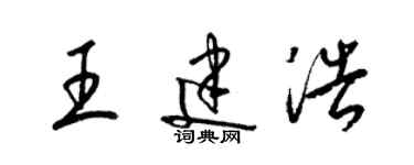 梁錦英王建浩草書個性簽名怎么寫