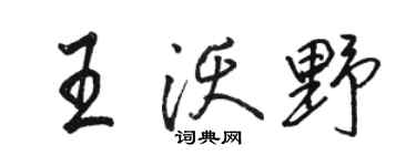 駱恆光王沃野行書個性簽名怎么寫