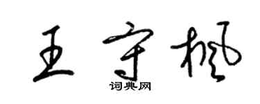 梁錦英王守楓草書個性簽名怎么寫