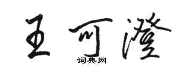 駱恆光王可澄行書個性簽名怎么寫