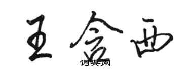 駱恆光王含西行書個性簽名怎么寫