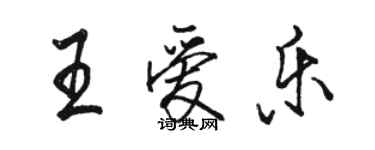 駱恆光王愛樂行書個性簽名怎么寫