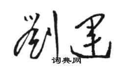 駱恆光劉運草書個性簽名怎么寫