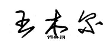 朱錫榮王木爾草書個性簽名怎么寫