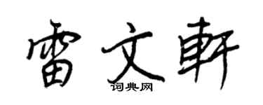 王正良雷文軒行書個性簽名怎么寫