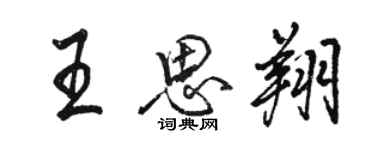 駱恆光王思翔行書個性簽名怎么寫