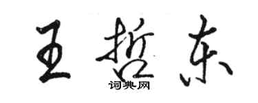 駱恆光王哲東行書個性簽名怎么寫