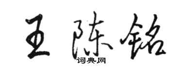 駱恆光王陳銘行書個性簽名怎么寫