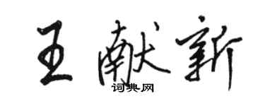 駱恆光王獻新行書個性簽名怎么寫