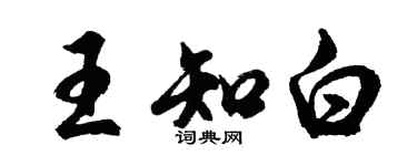 胡問遂王知白行書個性簽名怎么寫