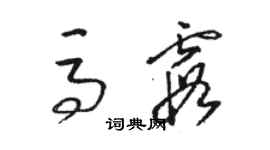 駱恆光馬霞草書個性簽名怎么寫