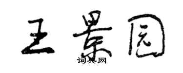 曾慶福王景園行書個性簽名怎么寫