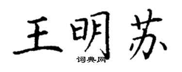 丁謙王明蘇楷書個性簽名怎么寫